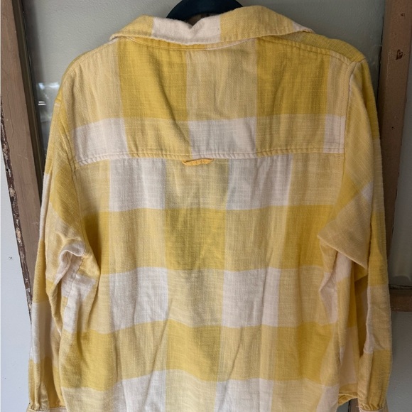 AMERICAN EAGLE 🦅 super soft yellow/white plaid unisex top💛🤍(womens sizing) 🤍💛 - Picture 5 of 8